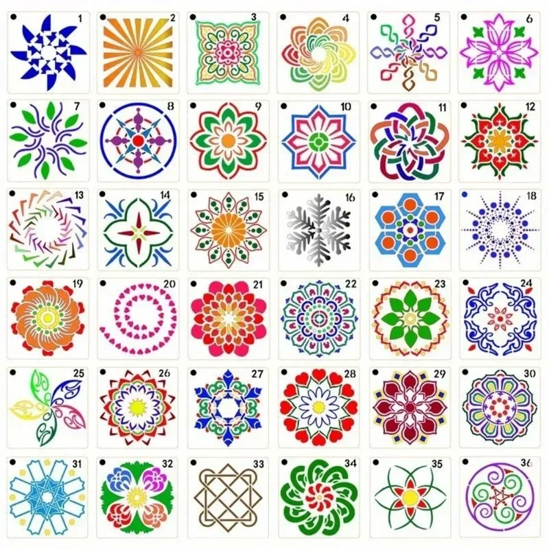 Mandala Stencils DIY Home Decoration Drawing Laser Cut Template Wall Stencil Painting for Wood Tiles Fabric