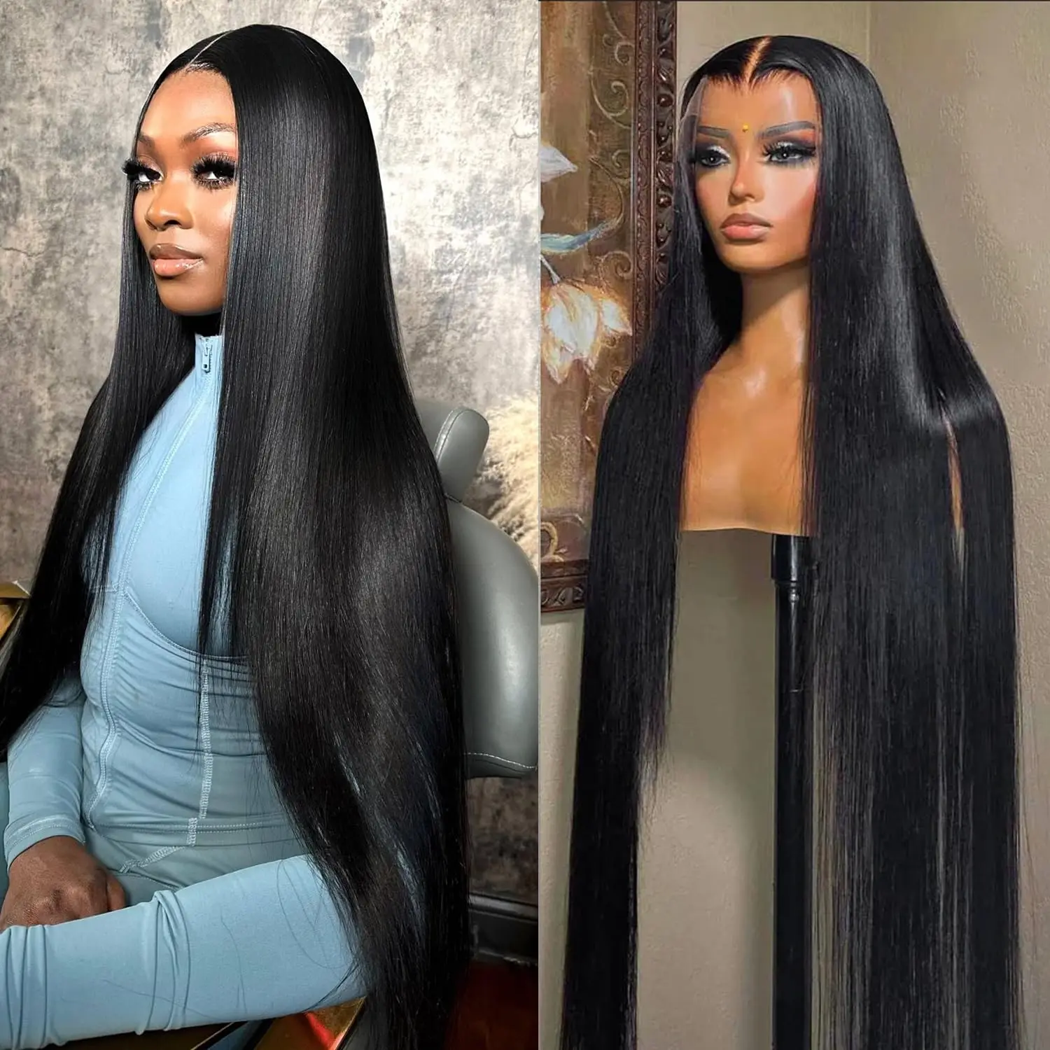 

13x4 Deep Wave Lace Front Wigs Human Hair 200% Density 38 Inch Lace Frontal Wig Pre Plucked Water Wave Brazilian Wig Virgin Hair