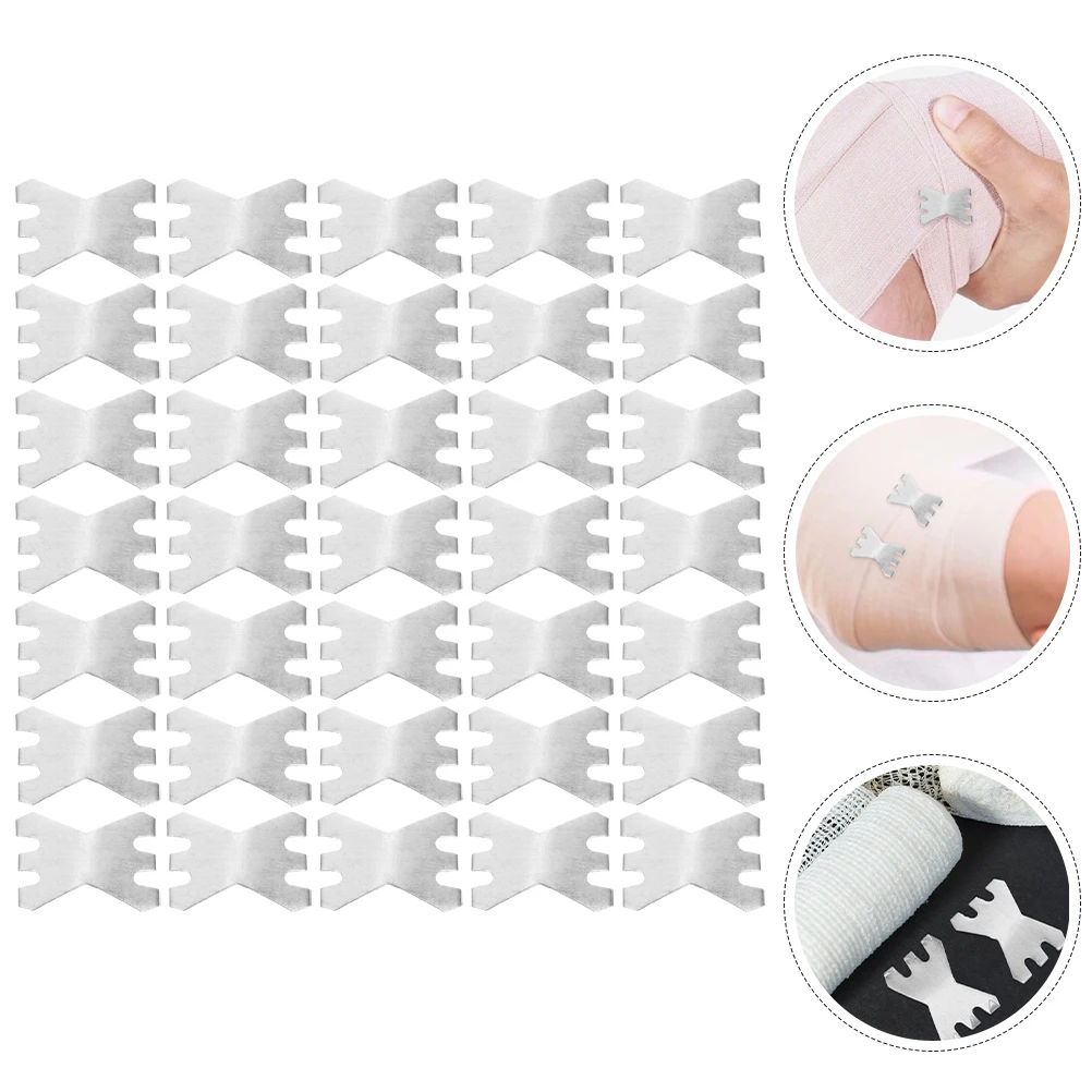 

100pcs Metal Buckles Bandage Clips Safe Materials Portable Fastener Aluminum Fixator Outdoor HealthCare