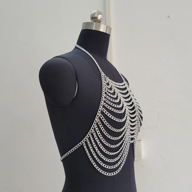 Vintage 2000er Schmuck Mehrlagige BH-Körperkette Sexy Niedliche Tops Damenbekleidung 2026 Sommer Festival Crop Tops Camisole Halsketten – Detail 8