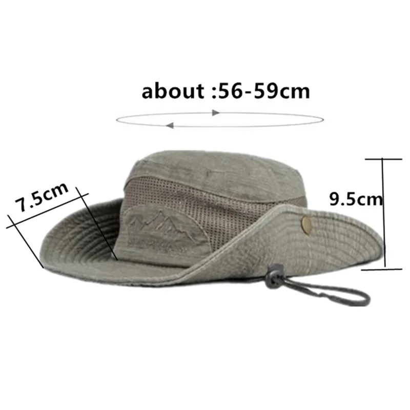 SILOQIN New Summer Men\'s Cotton Panama Hat Mesh Breathable Bucket Hats Retro Jungle Sun Protection Travel Hat Beach Fishing Cap