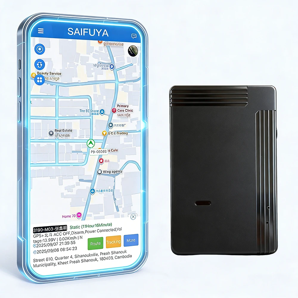 Locator for Android and Ios Systems, Ultra-Thin Card-Style Tracking Device, Anti-Loss Device for Wallets and Items, Gps Global Positioning Finder, Black