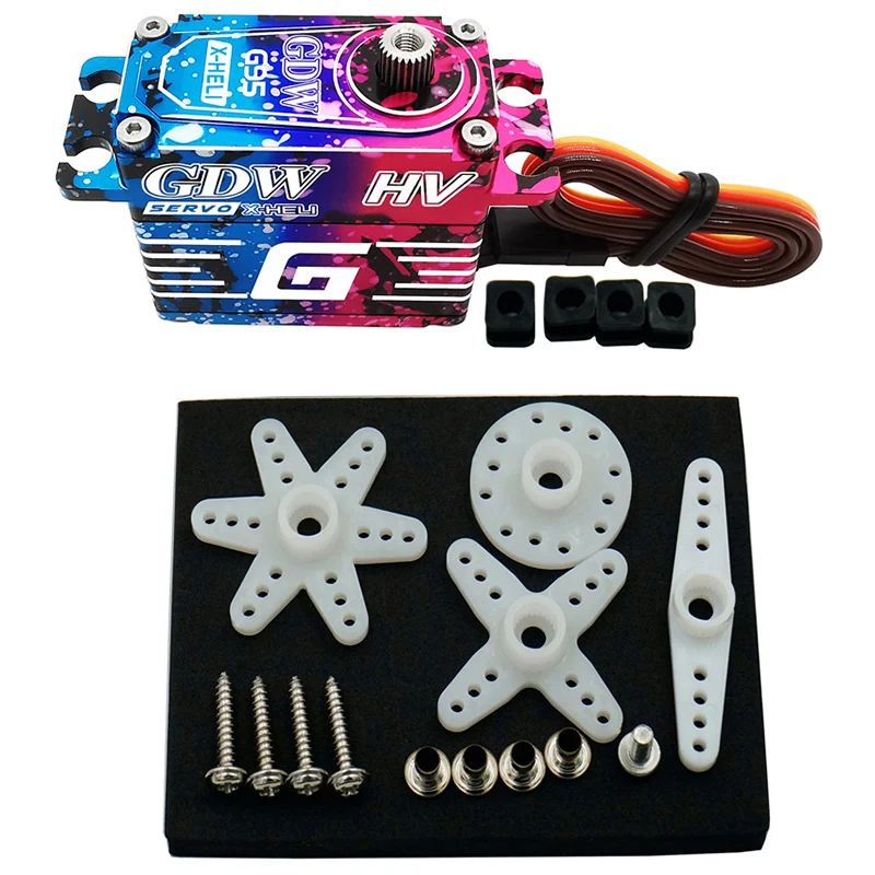 GDW G95 Servo Digital 25kg.cm Motor sin escobillas 0,06 s 6,0 V-8,4 v marcador de cola de bloqueo Servo engranaje de acero para helicópteros RC