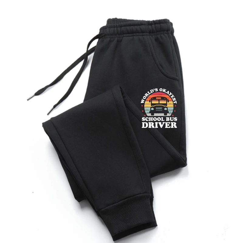 

Okayest Funny School Bus Driver Men Men trousers Dad Mom Gift sweatpants Men Newest Group pants Cotton Man pants Casual