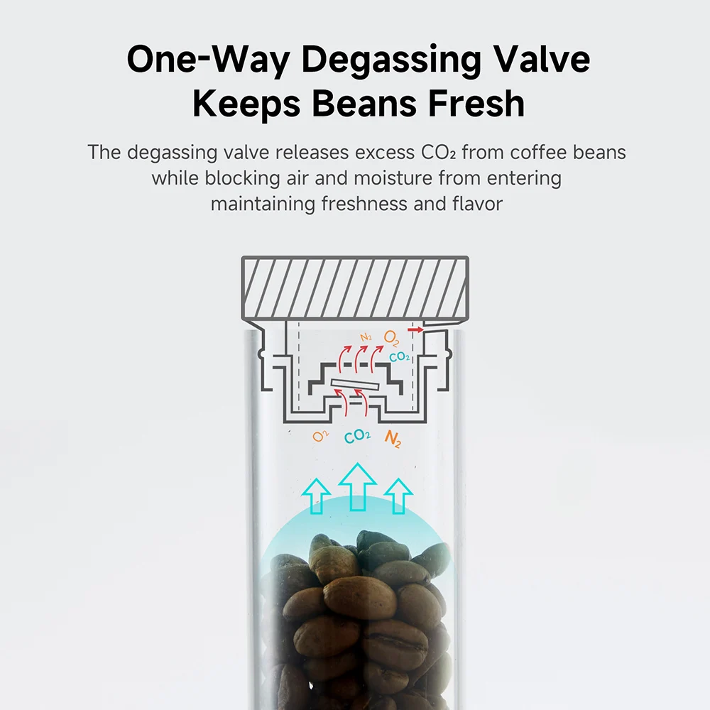 zeroHero Bean Cellar Tubes 2 Pack Magnetic Coffee Storage PCTG Vials One Way Valve for Daily Dosing Travel Brewing Espresso Prep