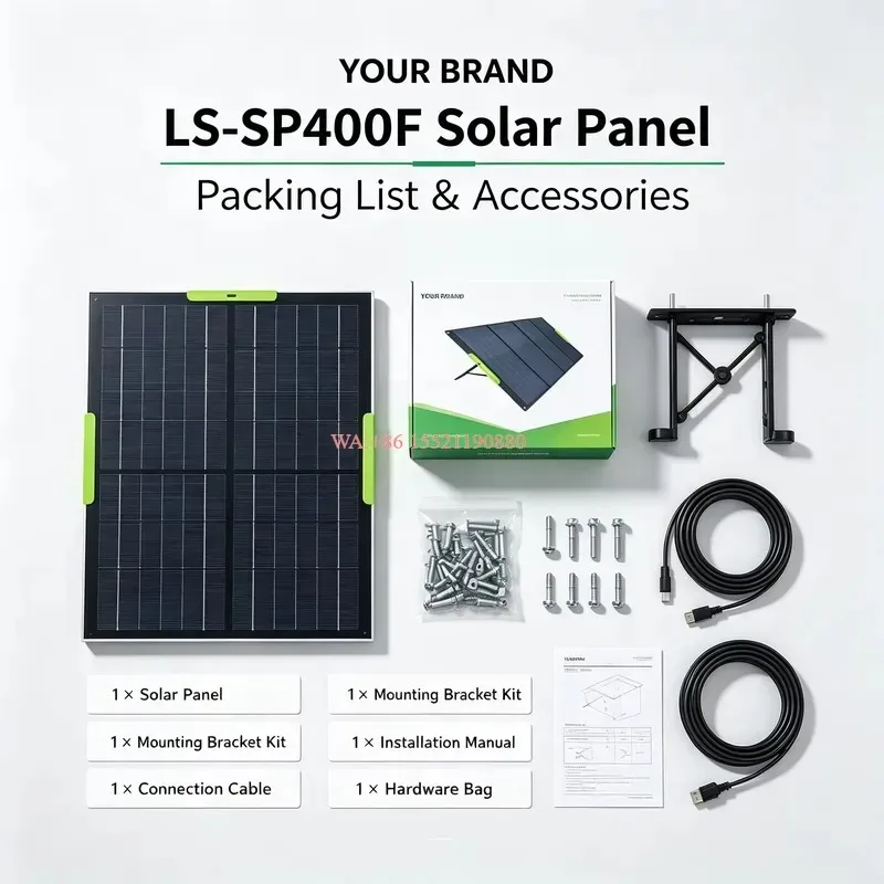 wmwmnu 400W Monocrystalline Solar Panel 55.9V IP67 Waterproof for RV Off Grid System with MC4 to Anderson XT60 Connector
