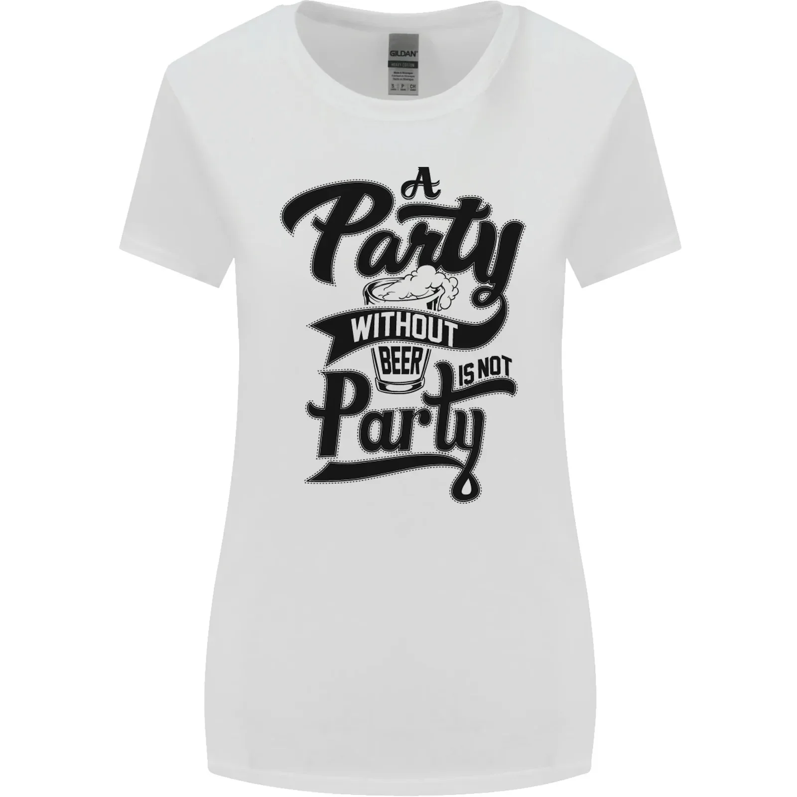 A Party Without Beer Alcohol Funny Beer Gin Womens Wider Cut T-Shirt