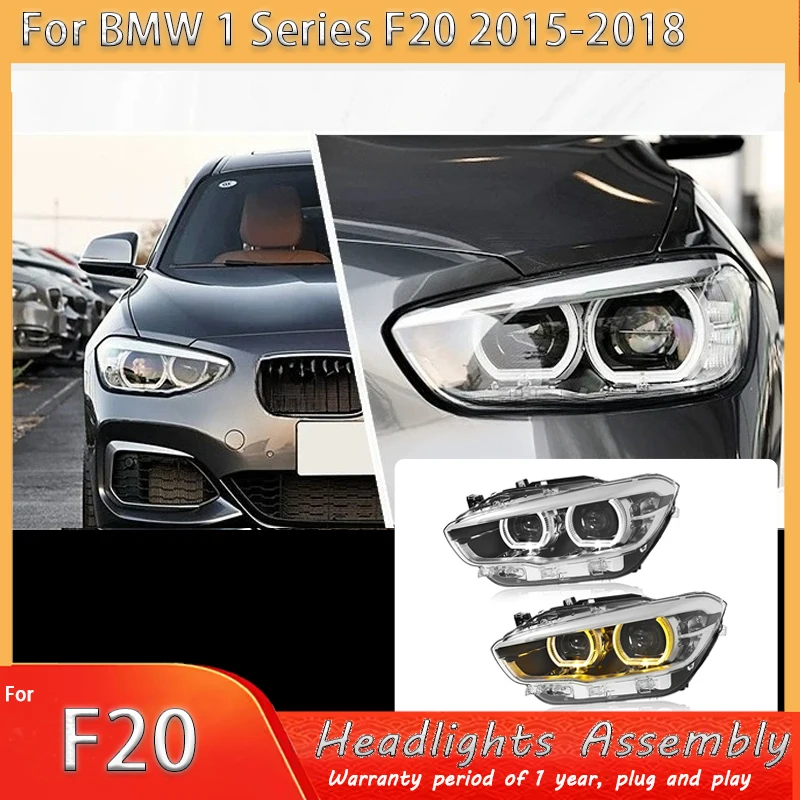

Светодиодные фары для BMW F20 2015-2018, двухцветные (желтый/белый), с функцией стоп-сигнала и указателей поворота, установка Plug and Play.