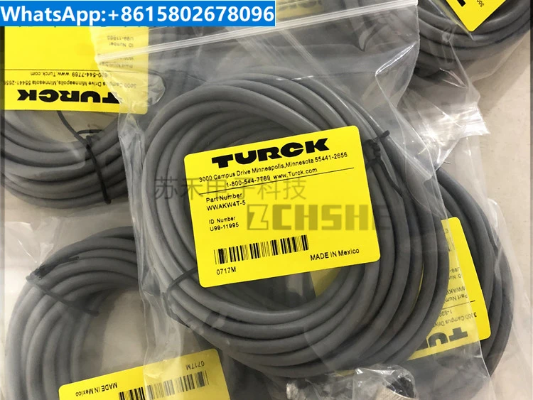 New connecting wire RKC4T-2/TEL sensor plug wire, straight head, 4-core, 2-meter