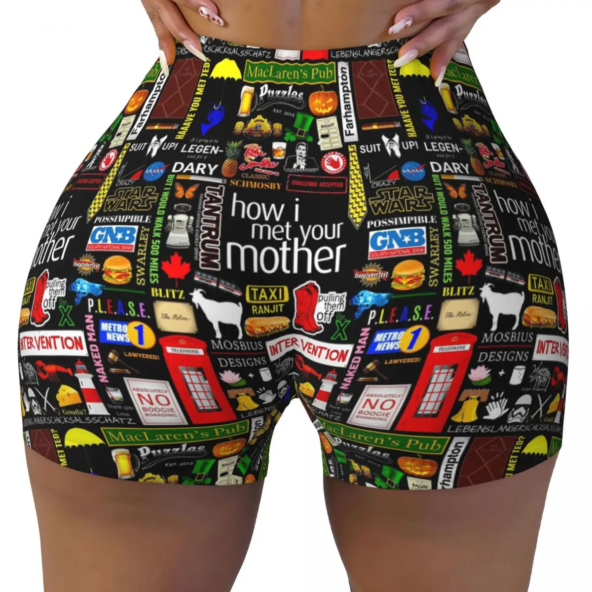 Aangepaste hoe ik je moeder ontmoette yogashorts dames gym workout hardlopen atletische volleybal biker shorts