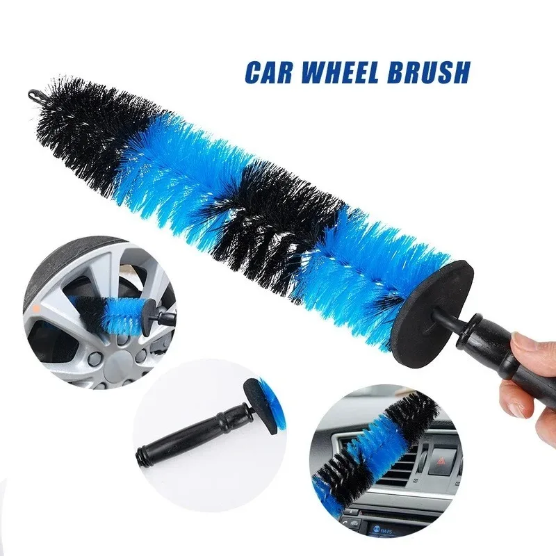 Car Wheel Brushes Easy Reach Rim Tire Cleaner Brush Long Soft Bristle Non-scratch Car Detailing Brush Wheels Rims Cleaning Tool