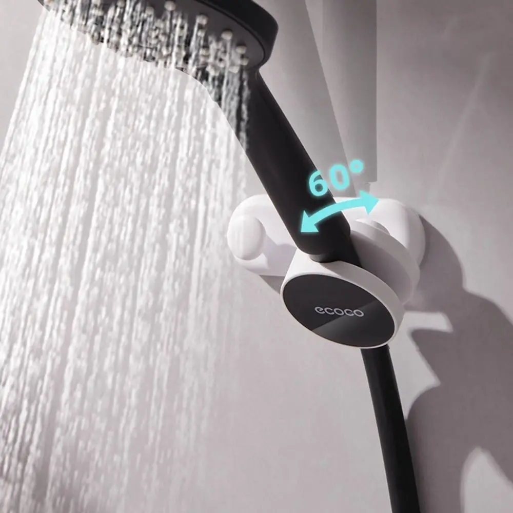 Adjustable Shower Head Holder Rotatable No punching Showerhead Storage Holder Self-Adhesive Wall Mounted Sprinkler Bracket