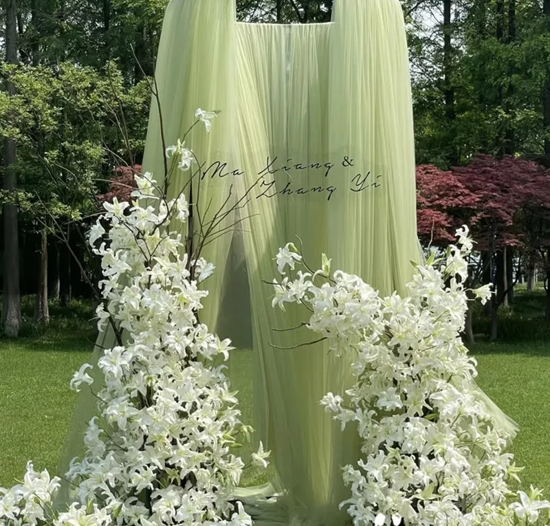 5 Meters Multi Colored Fresh, Soft and Comfortable Soft Mesh Fabric for Wedding Dresses and Formal Gowns Background Decoration