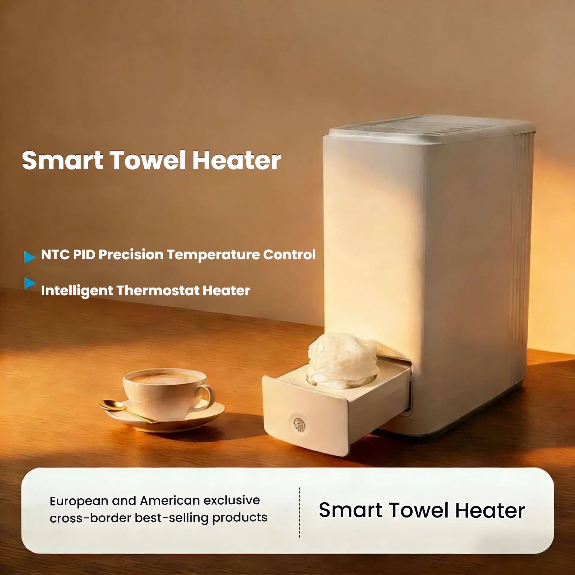 Instant Towel Warmer 500W Fast Heating 500ml Water Tank with 1 Roll Compressed Towels (Plant Fiber) Portable Towel Dispenser