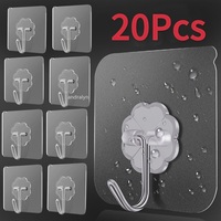 Transparent Self Adhesive Wall Hooks Heavy Duty Multi-Purpose Wall Hook Key Holder Towel Holder For Kitchen Bathroom Accessories