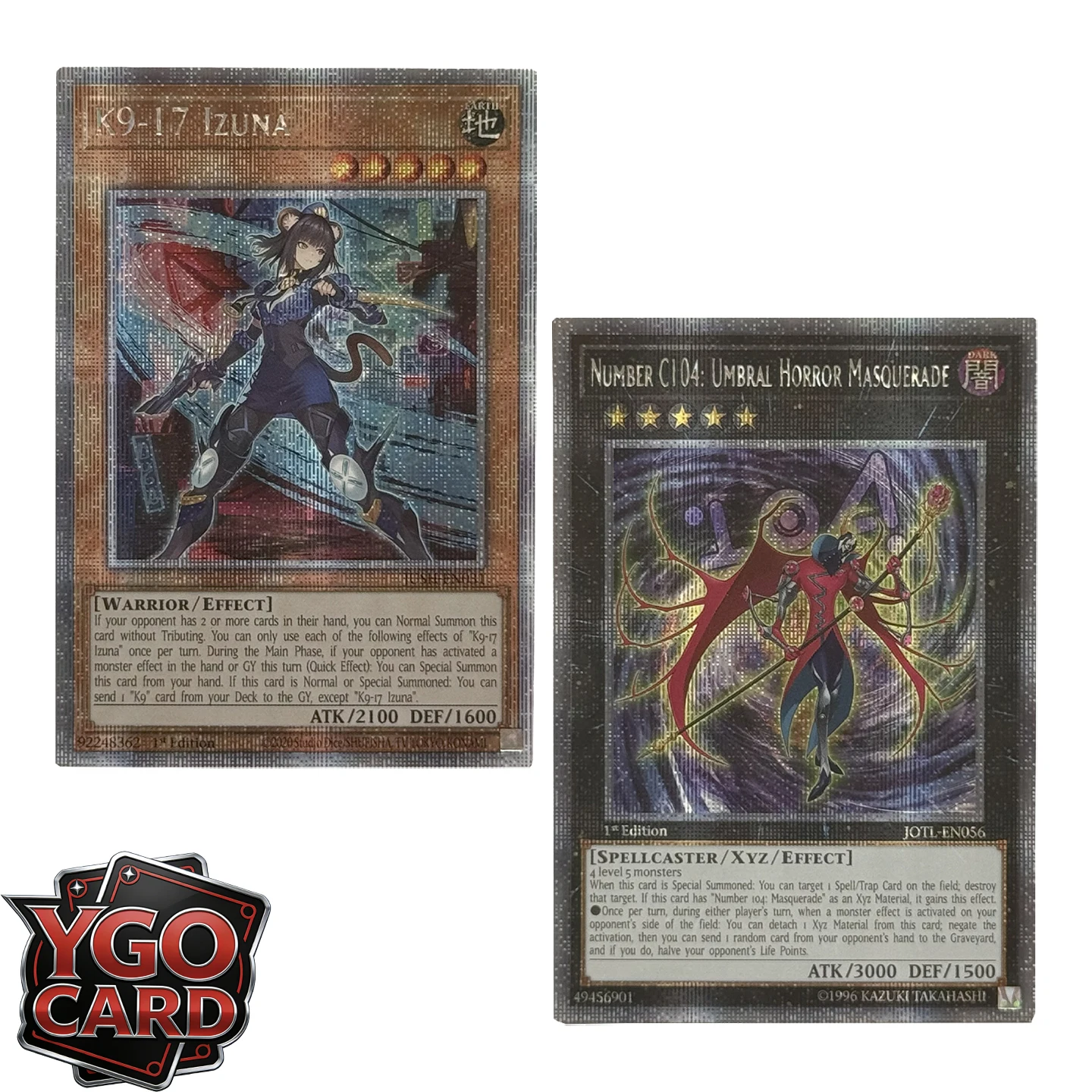 Tarjetas Proxy Orica YUGIOH DIY K9-17 Izuna Número C104 Umbral Horror Masquerade, Regalos de Navidad, No Originales, Tarjeta TCG en Inglés