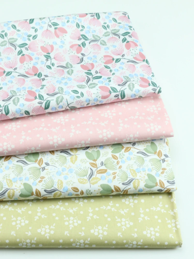 160x50cm Pastoral Floral Leaf Fabric Cloth Cotton Quilt Cover Bed Sheet and Pillowcase Summer Dress