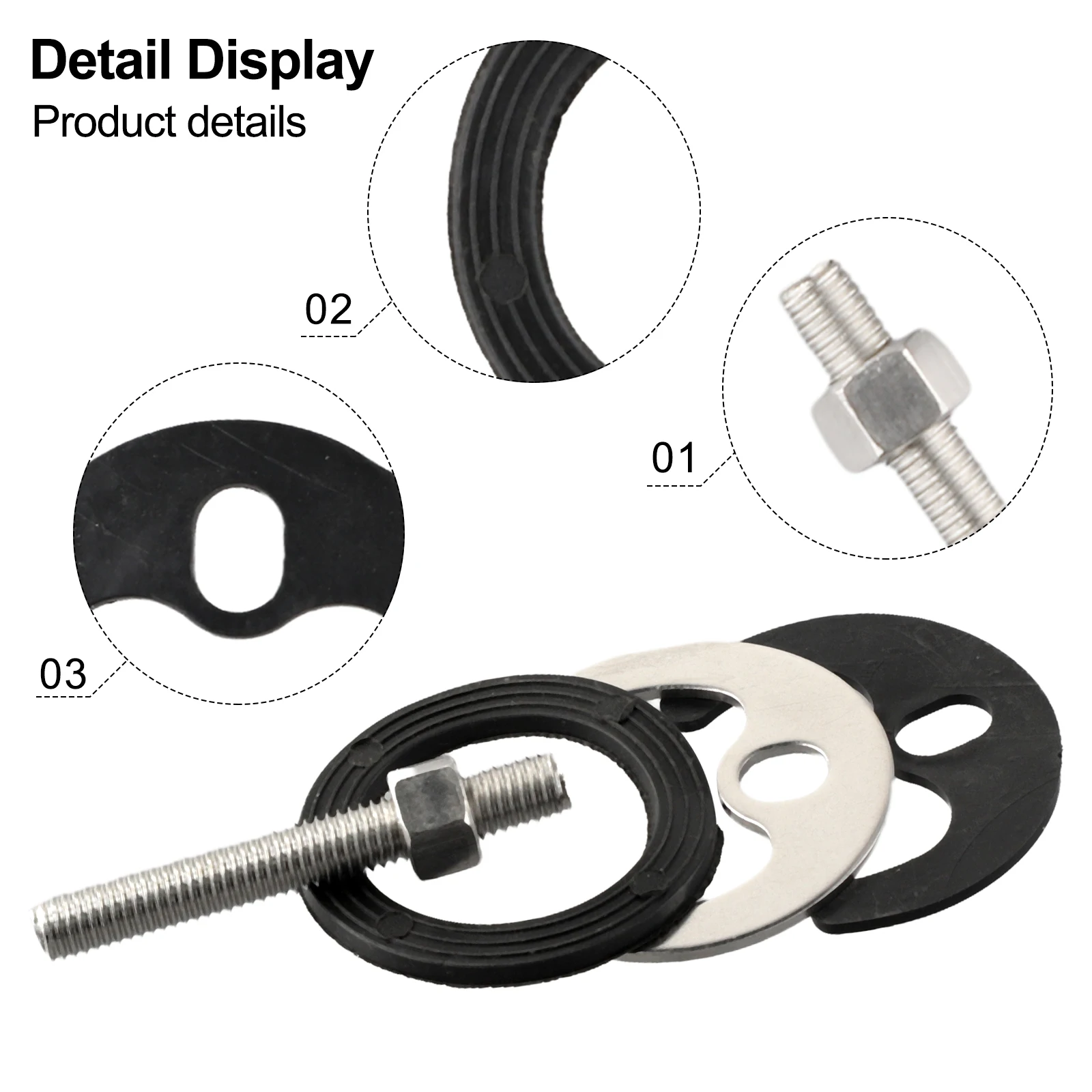 For Basin Sinks with Stainless Steel Bolt ABS Bracket Rubber Gasket and 33mm 48mm Washers Monobloc Faucet Mounting Kit
