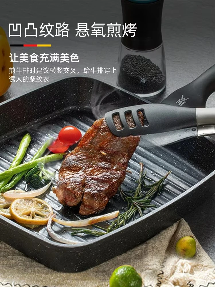 a8+ Star Steak Frying Pan Striped Non-stick Pan for Household Gas Induction Cooker