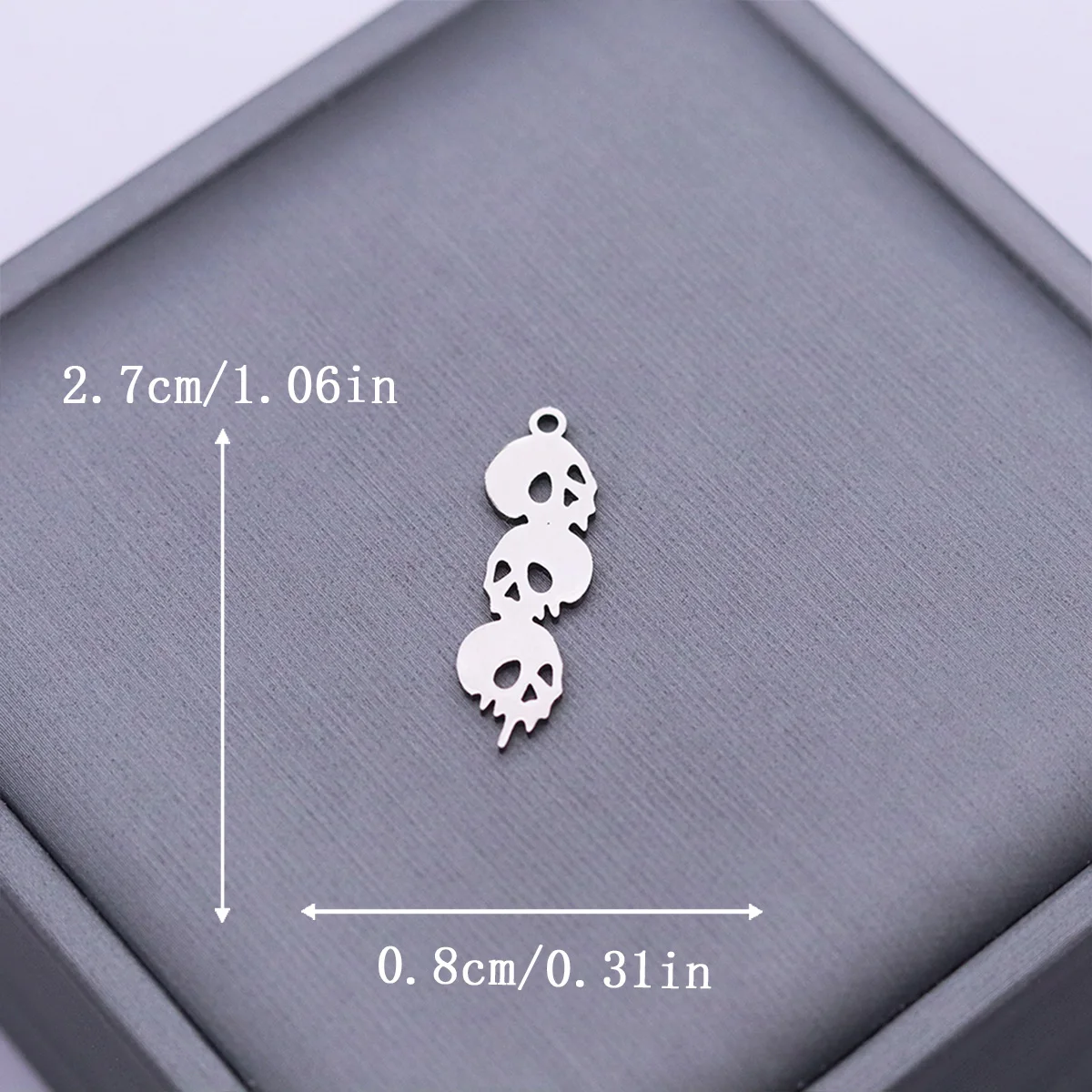3pcs DIY Skull Stainless Steel Charms Skeleton Head Pendant For Jewelry Making Earring Necklace Keychain Accessories