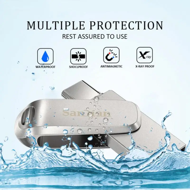 USB3.0 USB Flash Drive 2TB 1TB Pen Drive 128GB Waterproof Type-C Usb Metal High-Speed PenDrive 256G For Computer Storage Devices