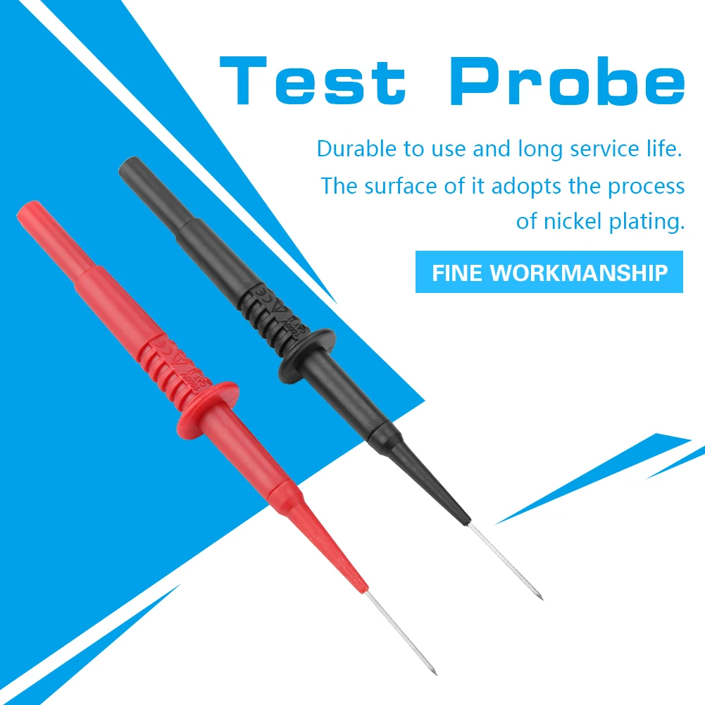 

P5008 2 шт., черный, красный, разъем типа «банан», изолированный мультиметр, тестовый зонд, иглы для прокалывания