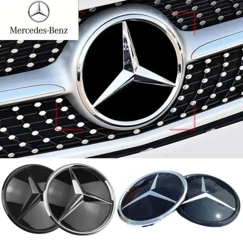 3D Car Grill Emblem Star Badge Front Grill Logo For Mercedes Benz W204 W205 W213 X253 A B C E S CLA GLB GLC GLE GLS Accessories