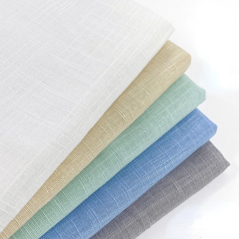 Slub Hemp Fabric Summer Solid Color Chinese Style Linen Viscose Material for Dress Pants Clothing Cloth for Sewing Meters Diy