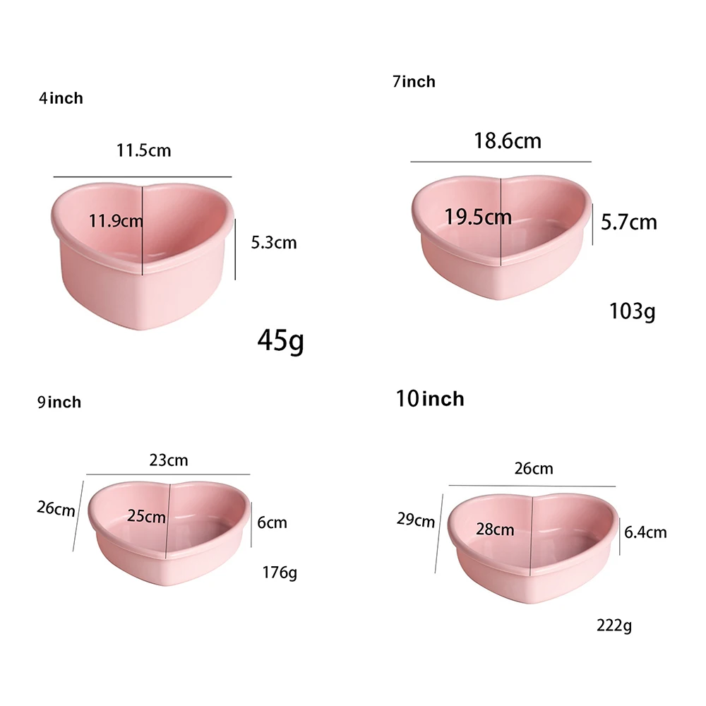 4 7 9 10 inches Heart Shape Muffins Cake Mold Non-stick Silicone Baking Pans Cupcake Molds for Wedding Birthday Christmas Party