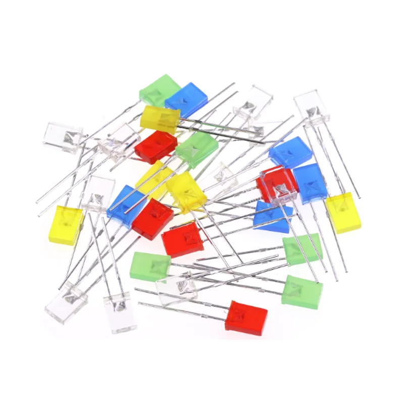 1000PCS 2×5×7mm Square LED Diode Short Pin Red Blue Yellow Green High Brightness 257 DIP LED Indicator Light Lamp Beads