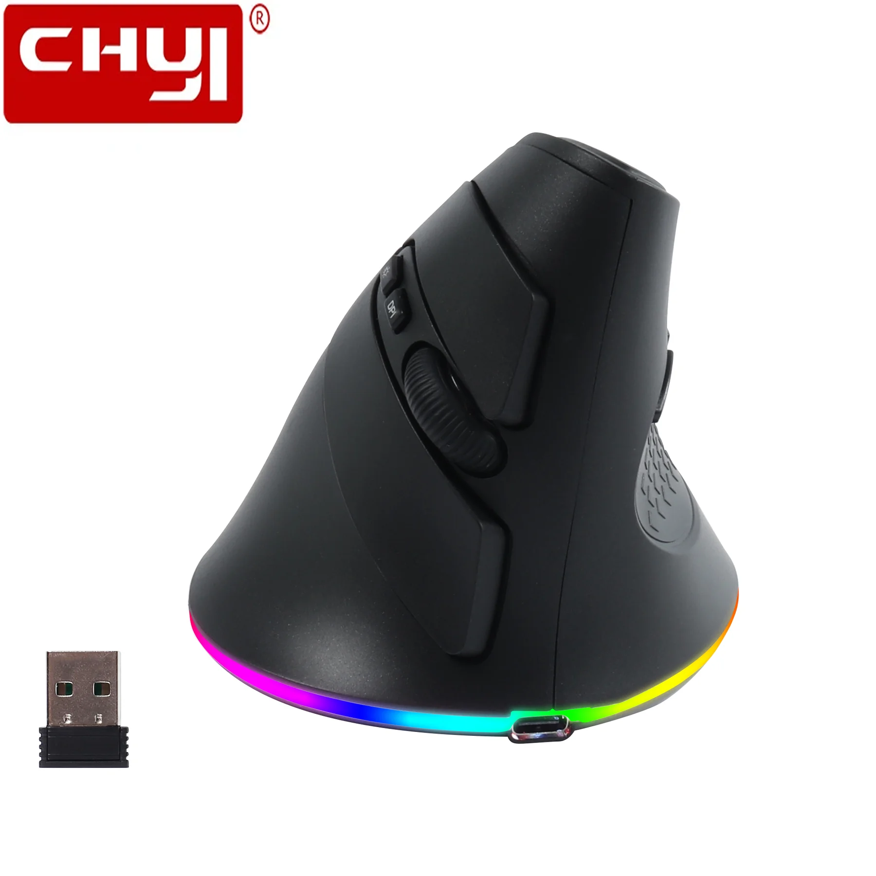 RGB Ergonomic Vertical Mouse Macro Programmable Rechargeable Wireless Mice 3200DPI  Wrist Health Mause For Laptop Desktop Gaming