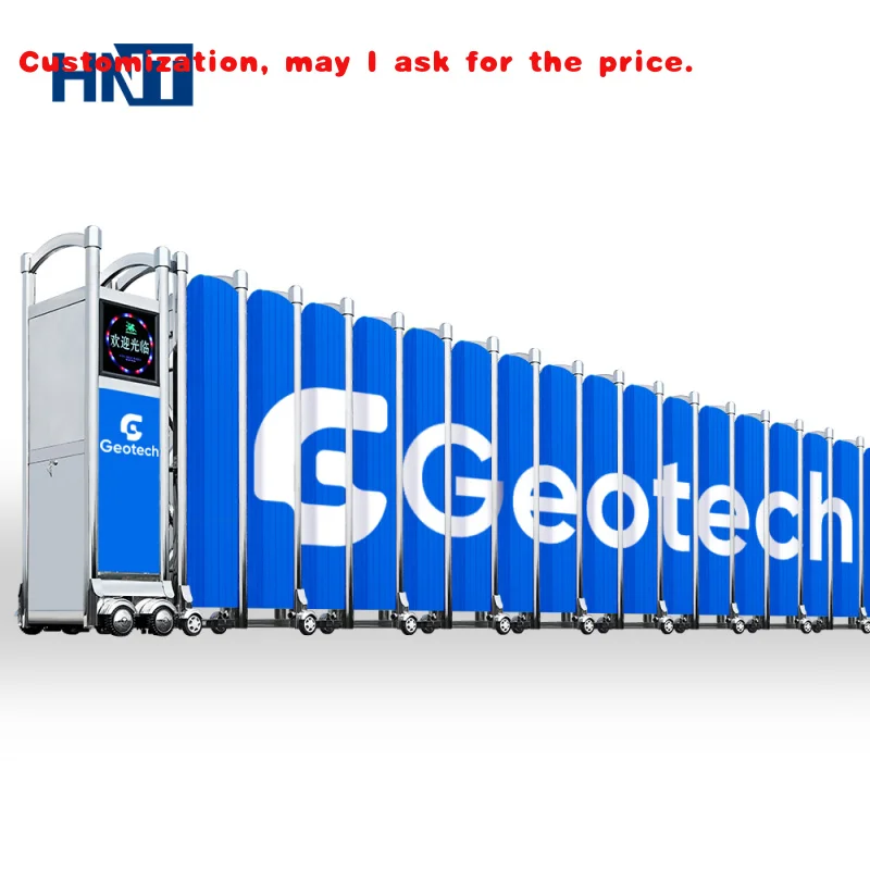 custom.HNT Industrial Security Factory Company Front Main Gate Automatic Commercial Fence Telescopic Retractable Slidin