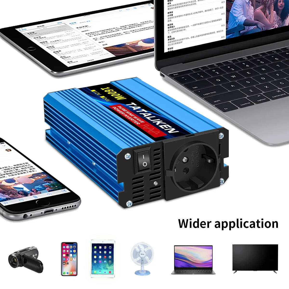 2023 new Pure Sine Wave Power Inverter 2200W DC 12V to AC 230V/240V converter with LED display