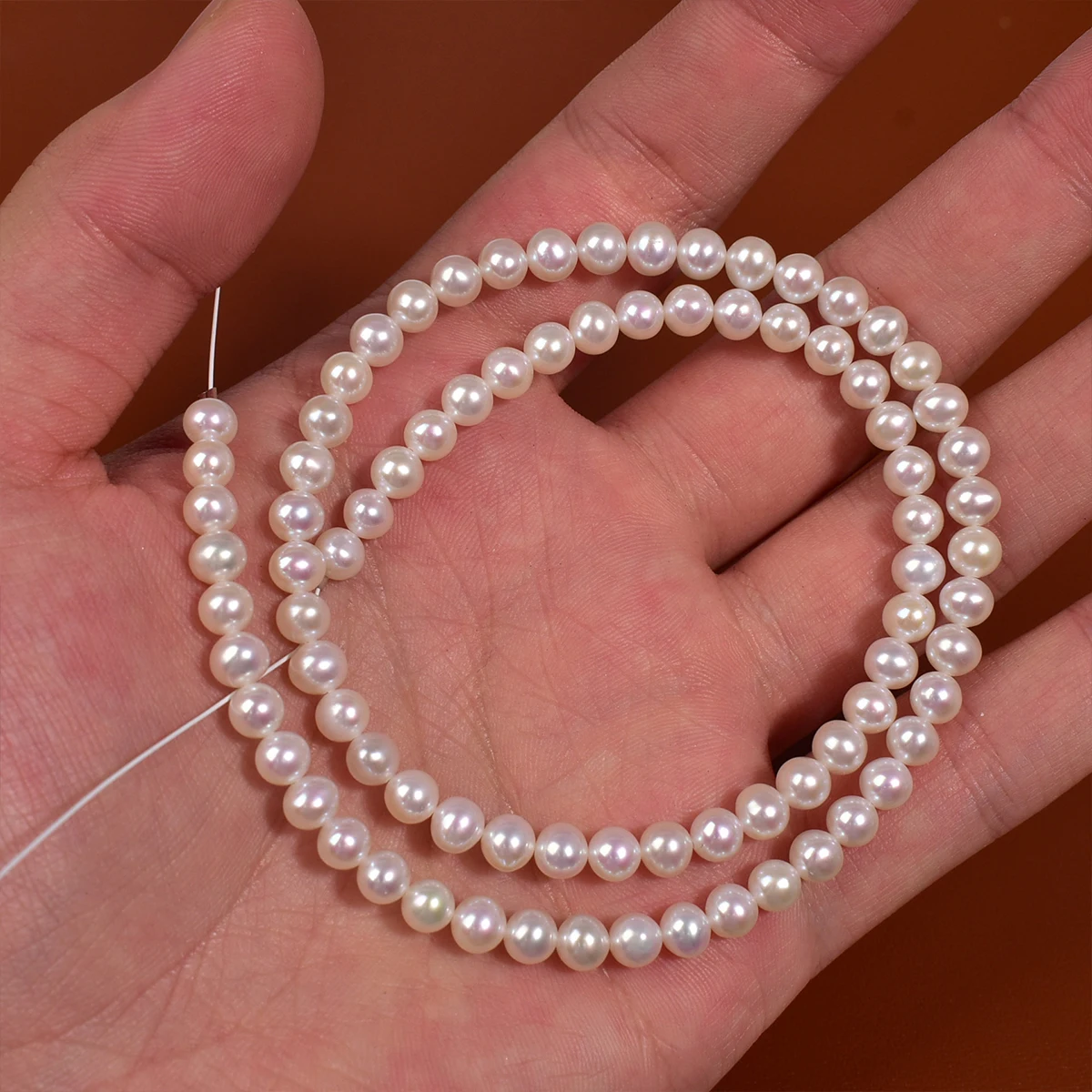 

4mm 6A Natural Freshwater Pearl Round Beads Charms for DIY Women Men Necklace Bracelet Jewelry Making Accessories Daily Gifts