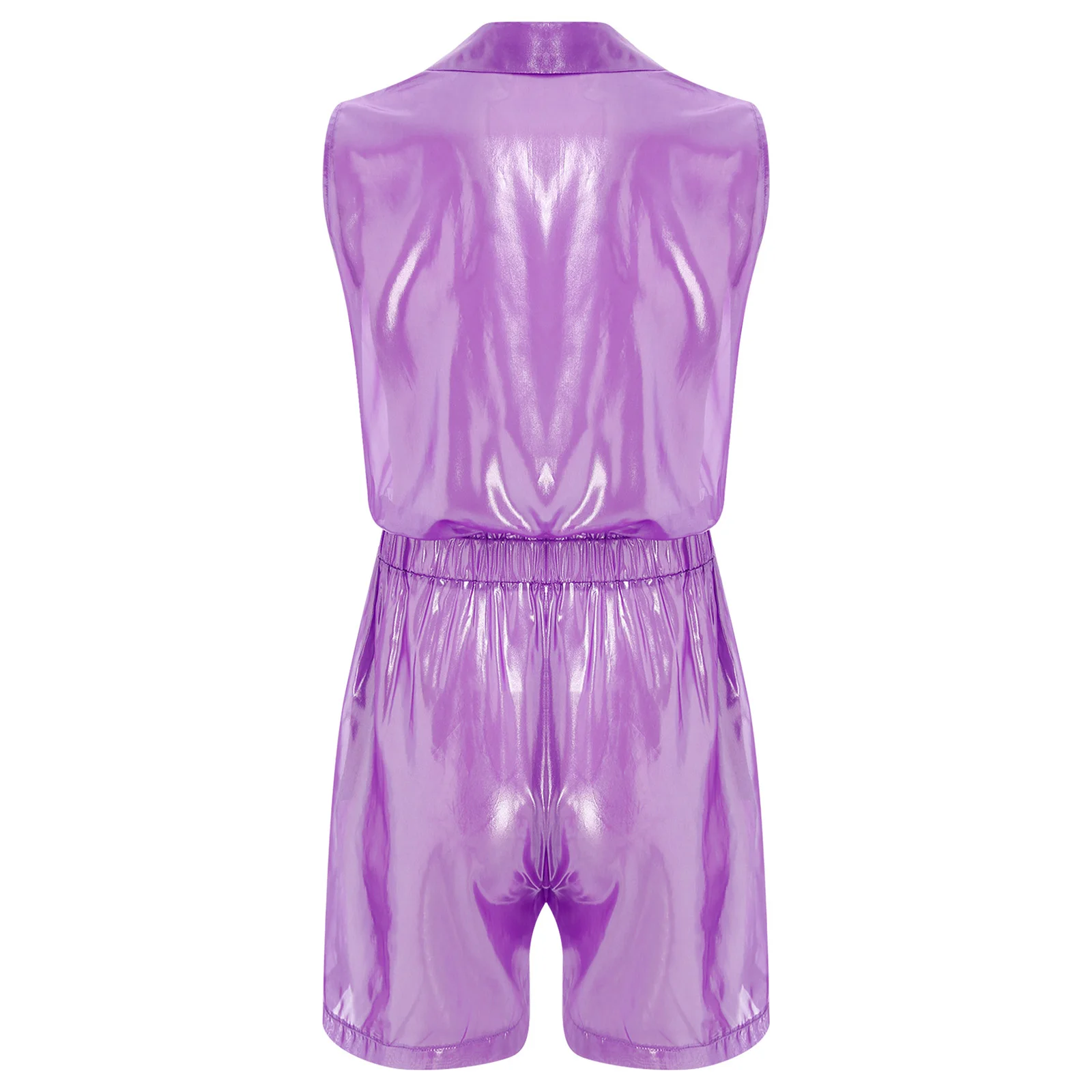 Męski szyfonowy satynowy kombinezon piżamowy bez rękawów z elastyczną talią, body na rave, imprezę, lato, na co dzień, do noszenia w domu, zestawy piżamowe.