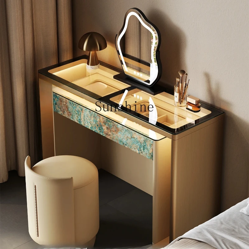 

Bedroom modern simple small apartment solid wood high-end storage makeup table
