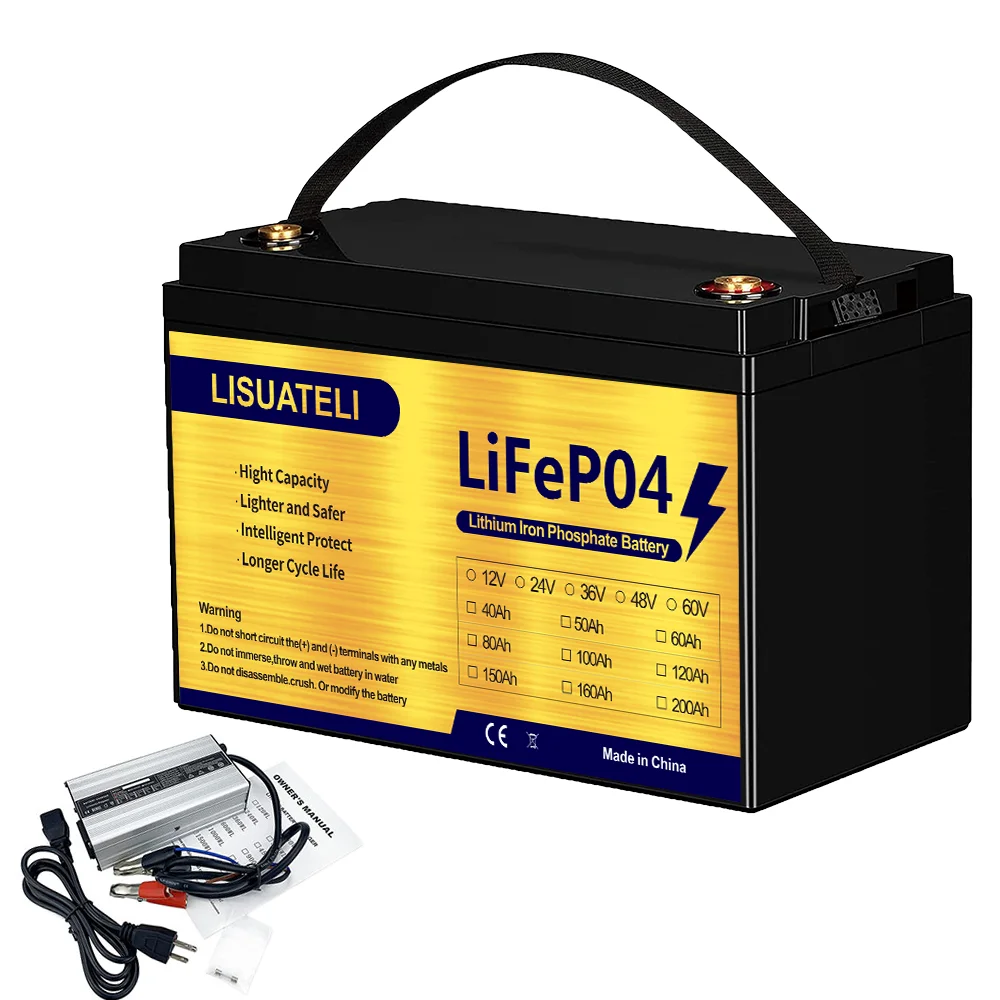 12V 100Ah LiFePO4 Battery Group 31 Lithium Batteries 12.8V with 100A BMS up to 6000+ Deep Cycle for Trolling Motor Boat Rv Solar