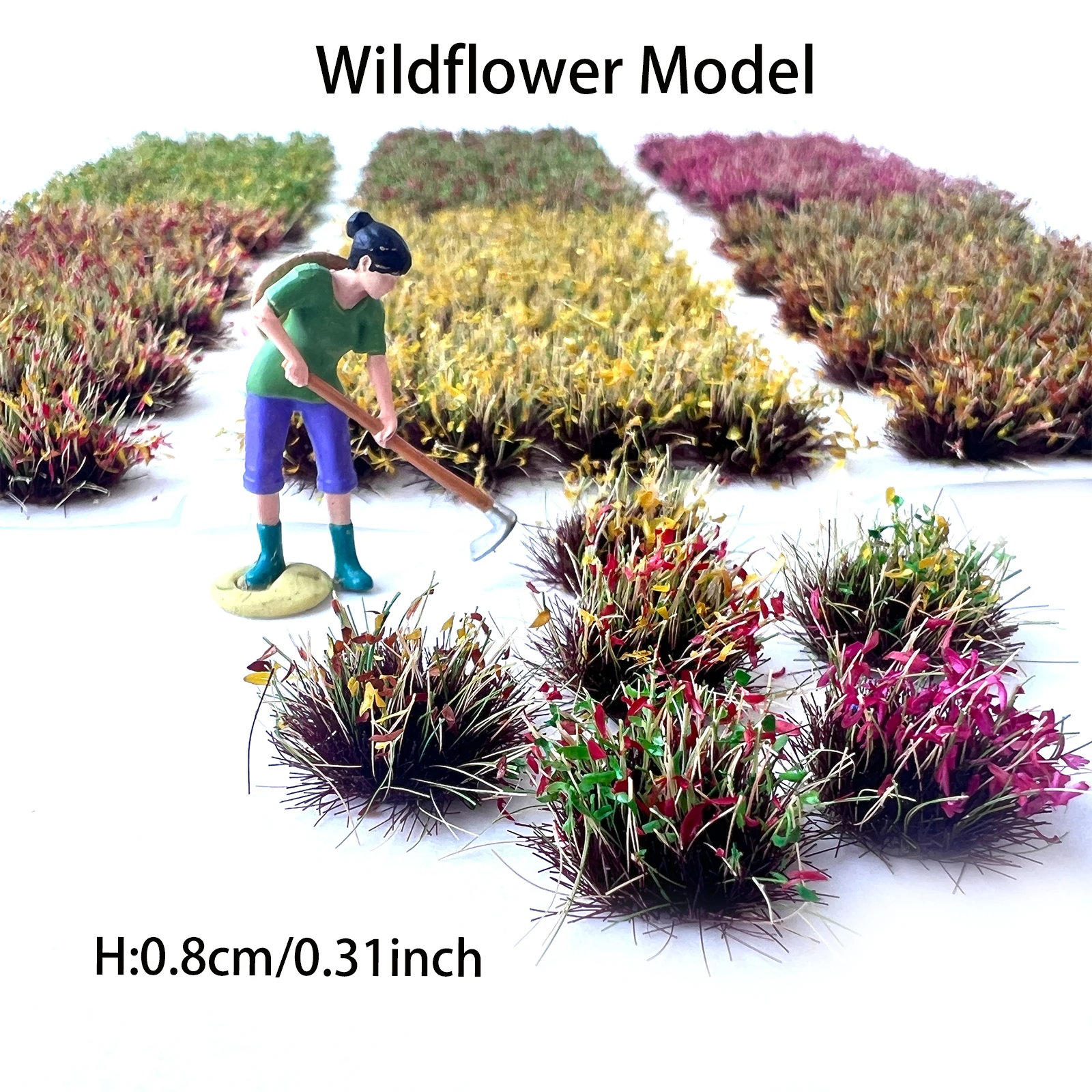 32 pièces/boîte Miniature grappe de fleurs modèle plante touffe construction Table de sable aménagement décor de jardin bricolage maison de poupée artisanat jouets accessoire