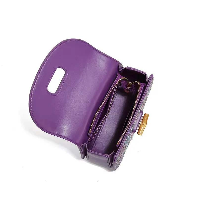 Retro Saddle Bag 2024 New Fashionable Snake Skin Pattern Women's Bag Bamboo Joint Bag High Quality Single Shoulder