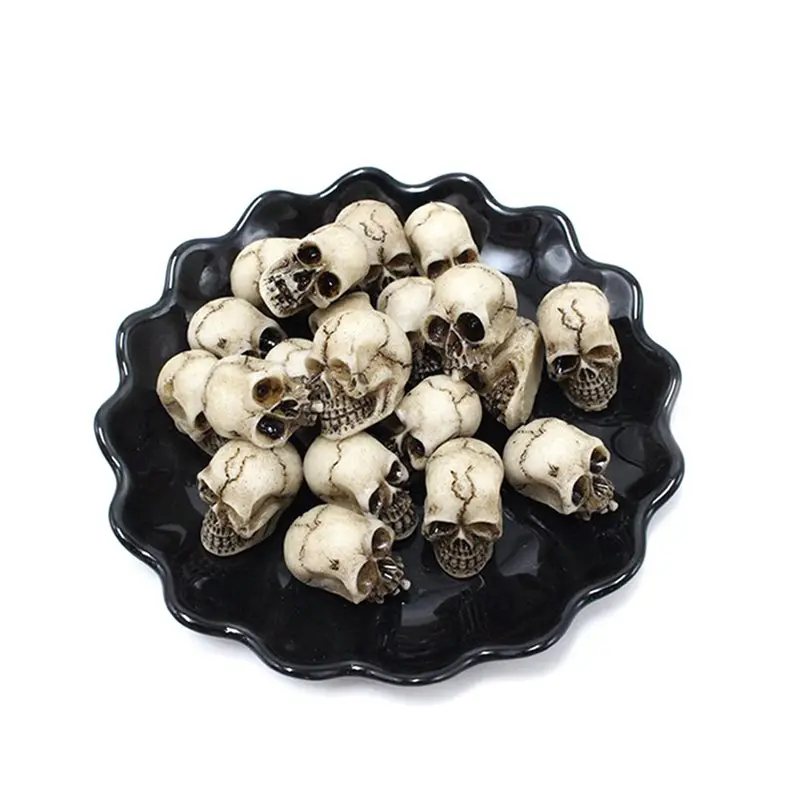 A25F-80Pcs Skulls Human Head Skull Realistic Skeleton Skulls For Halloween Table Decor