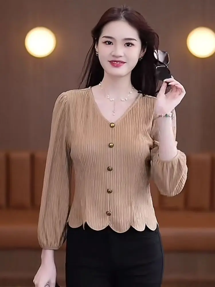 

French Shirt Women Long-sleeved Fashionable Top Spring And Autumn New Style Shirt Fashionable Base Shirt