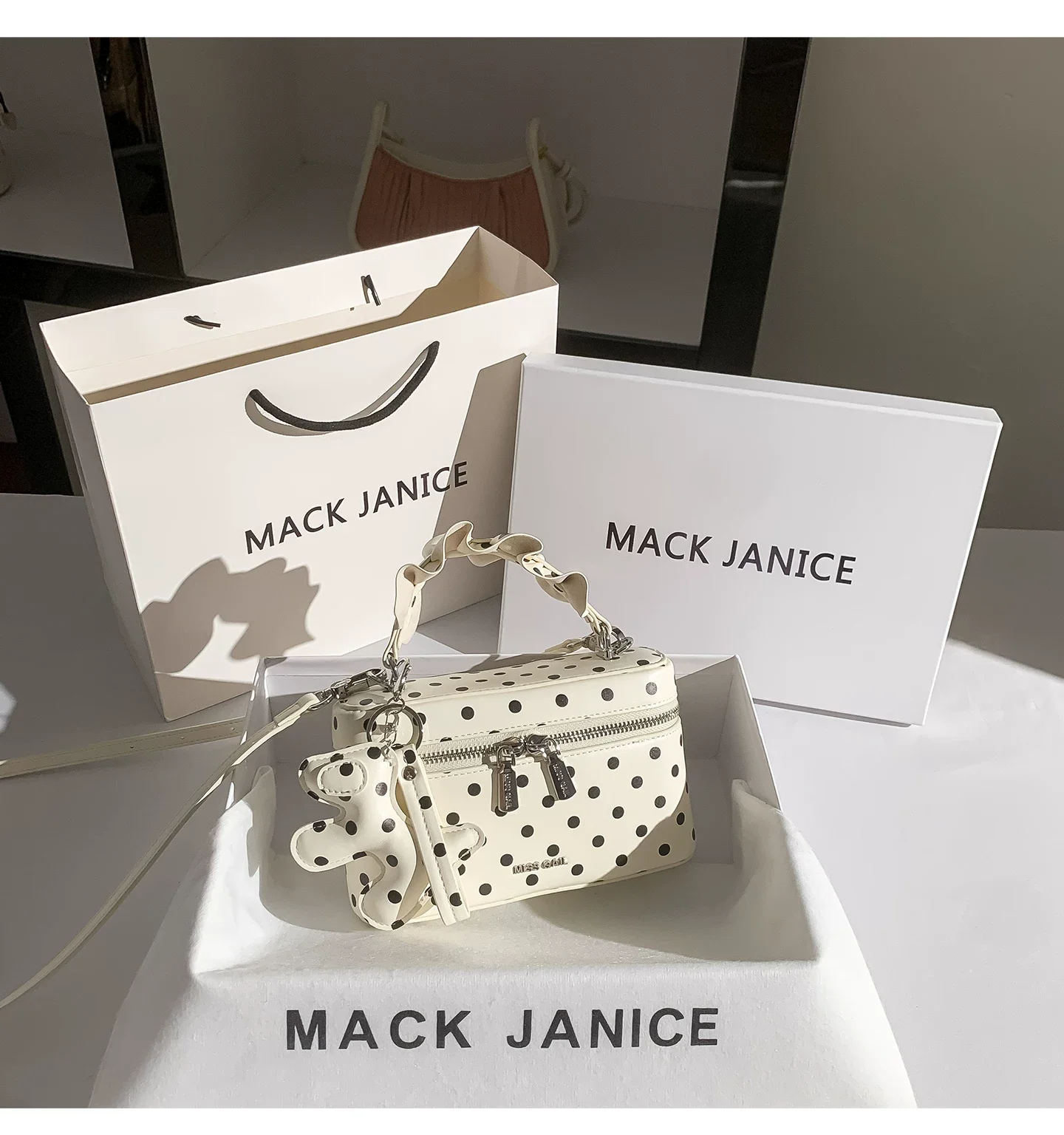 Fashion Dots Square Box High Quality Textured Women Handbag Luxury Clutch Purse Shoulder Messenger Bag Female Casual Bag