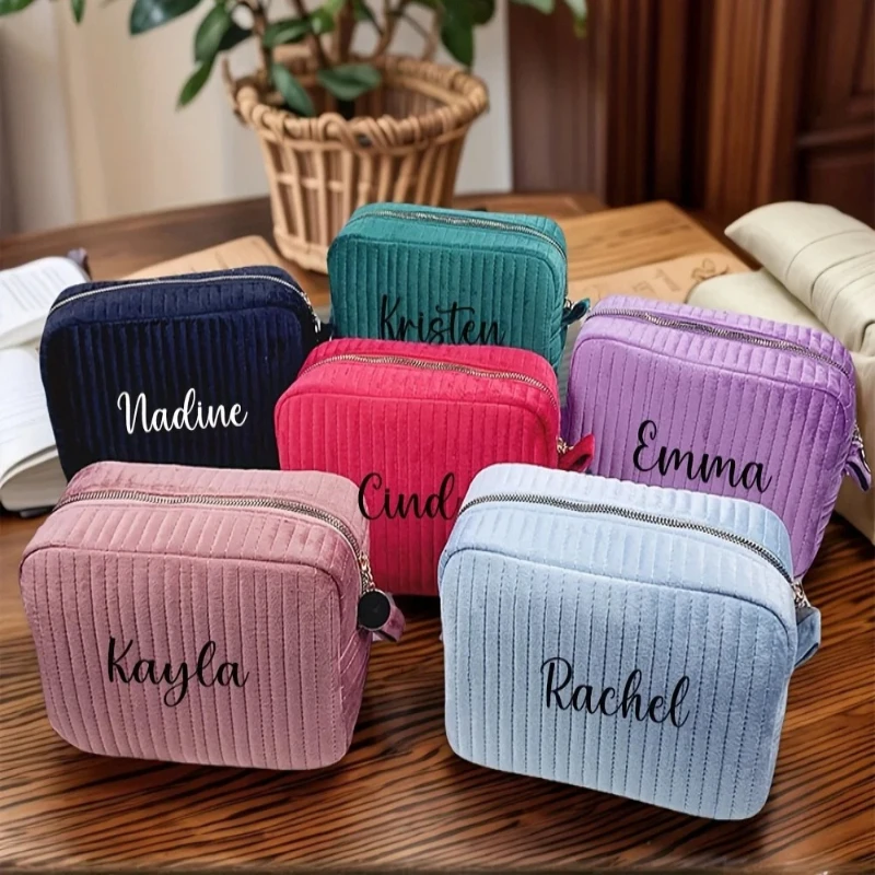 

Portable Makeup Storage Bag for Her Customize Name Spacious Design Organizer for Makeup Kit Essential for Business Sport Fitness