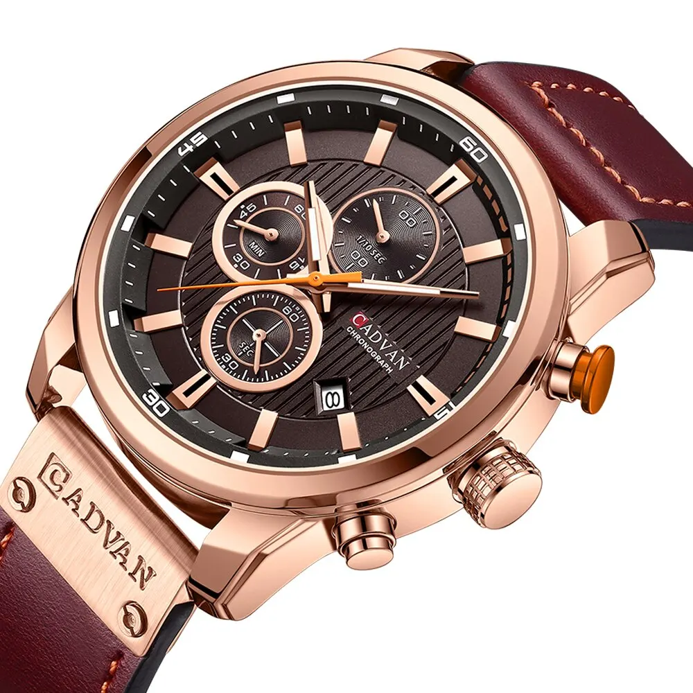 CADVAN Fashion Date Quartz Men orologi Top Brand Luxury orologio maschile cronografo Sport orologio da polso da uomo