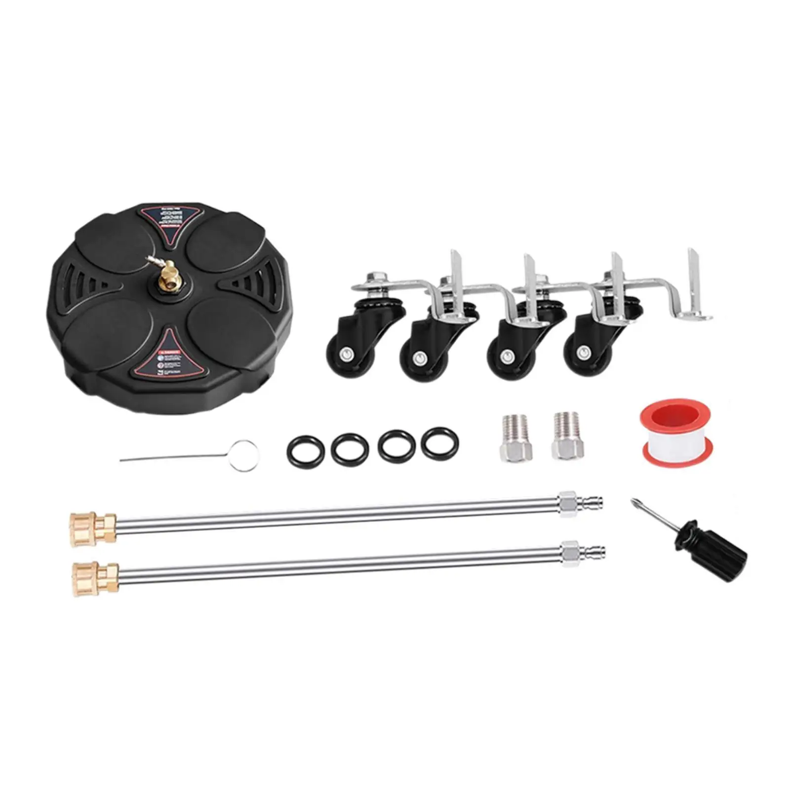 High Pressure Surface Cleaner 2500 PSI Quick Connect Power Washer Floor Scrubber Attachment for Home Sidewalk Deck