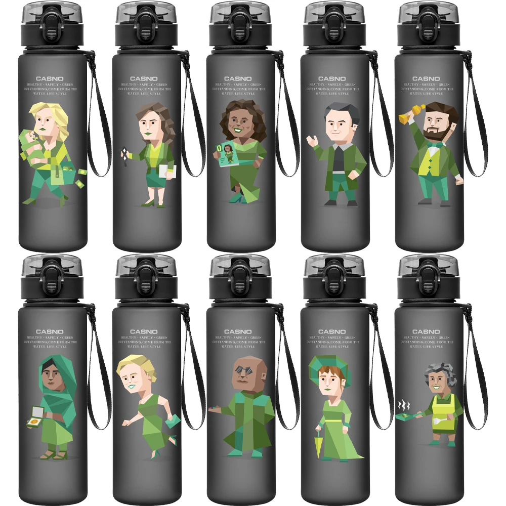 

560Ml MBTI ENFJ Water Cup Cartoon Character Frosted Plastic Portable Sports Large Capacity Water Cup Student Gifts