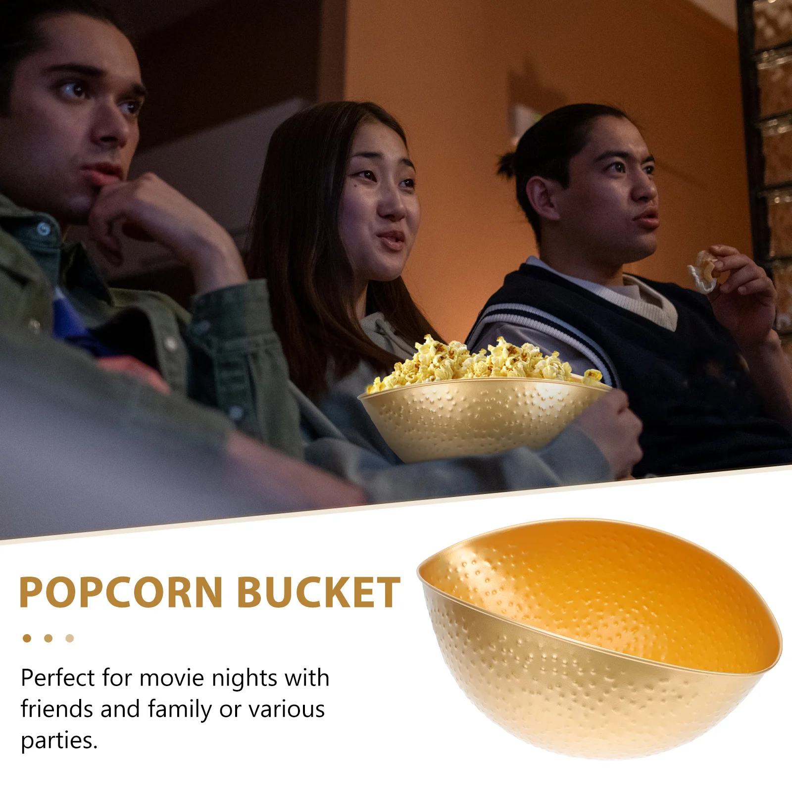 1 قطعة دلو تخزين ذهبي رائع خفيف الوزن لحفلة عيد ميلاد وجبة خفيفة وعاء الفشار ديكور جمع إمدادات المطبخ #6