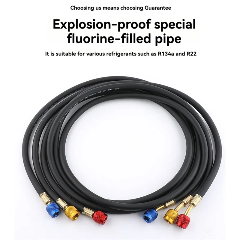 【Precio caliente!】Para manguera de refrigerante de aire acondicionado Compatible con R134A R410A R22 R502, manguera colectora HVAC de 4,92 pies