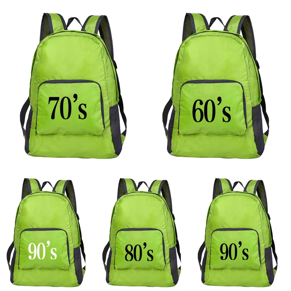 

New Years Printed Folding Hiking Bag Ultra-light Outdoor Cycling Travel Backpack Portable Folding Backpack