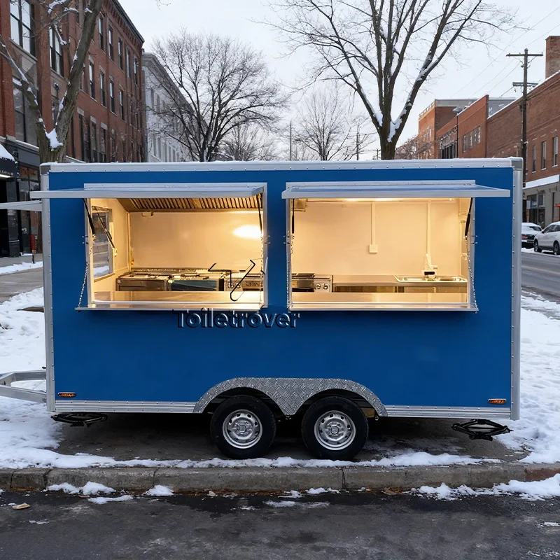 

Stainless Steel Food Cart Trailer Full Kitchen Commercial Concession Outdoor Vending Mobile Food Truck Trailer for Sale